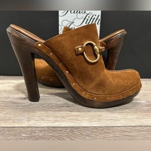 Gucci suede horsebit mules